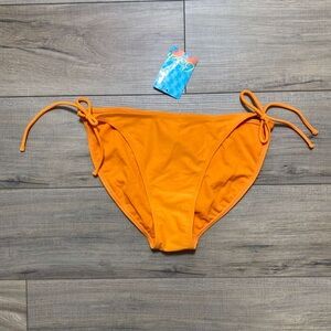 No Boundaries Juniors Side Tie Lined Bikini Swim Bottom Size XL (15-17) Orange